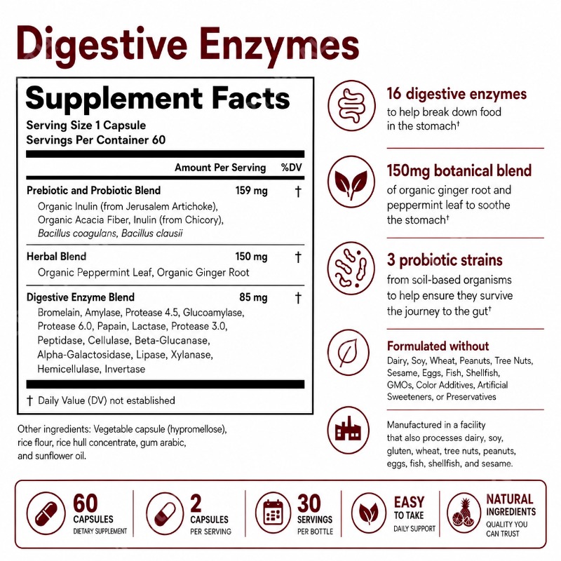 Prebiyotik ve Probiyotik İçere - Digestive Enzyme Blend incelemesi ve fiyatı