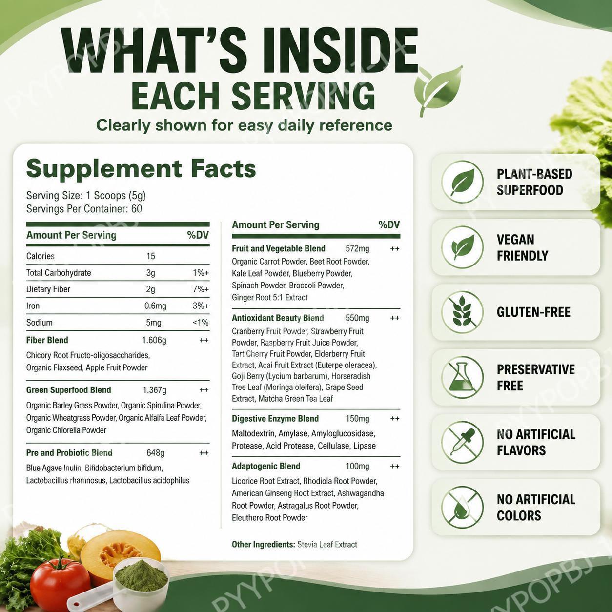 Super Greens Tozu Organik Bitk - Digestive Enzyme Blend incelemesi ve fiyatı