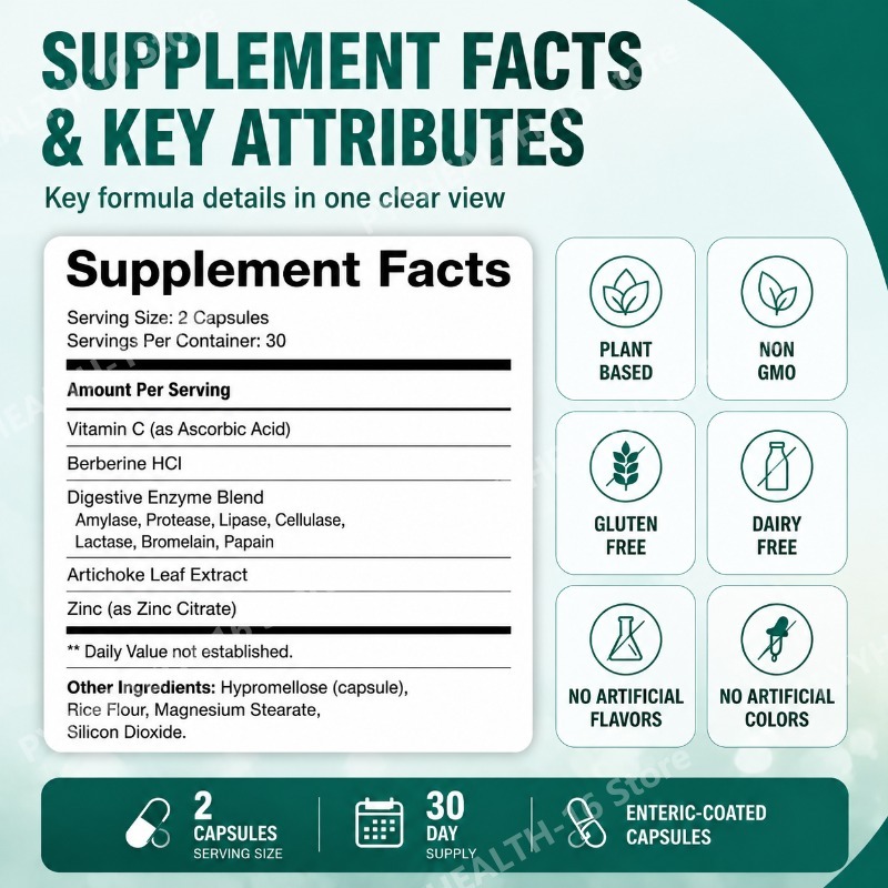 Berberin HCl Sindirim Enzimi K - Digestive Enzyme Blend incelemesi ve fiyatı